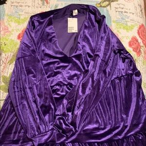 H and M Velvet Purple Dress